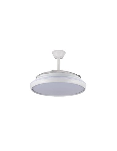 Ventilador LED aspas retráctiles CHARLY L 80W, 9000Lm CCT Dim Ø60cm