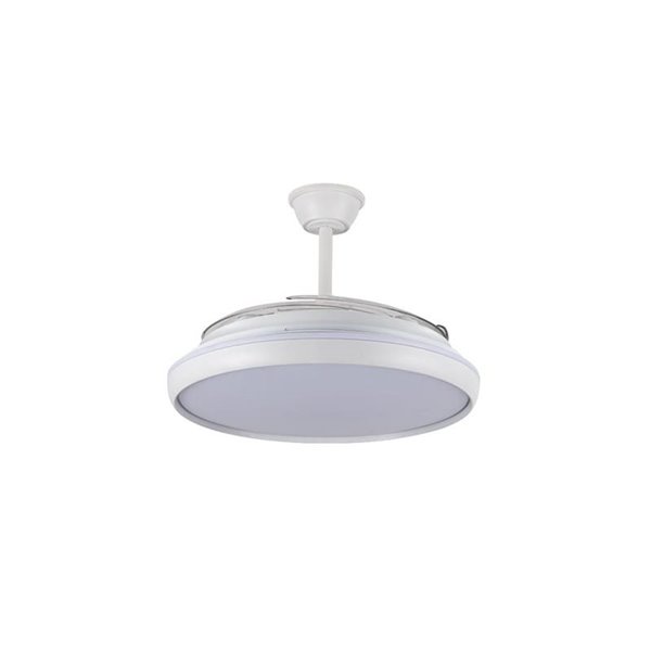 Ventilateur LED CHARLY L 80W à pales rétractables, 9000Lm CCT Dim Ø60cm