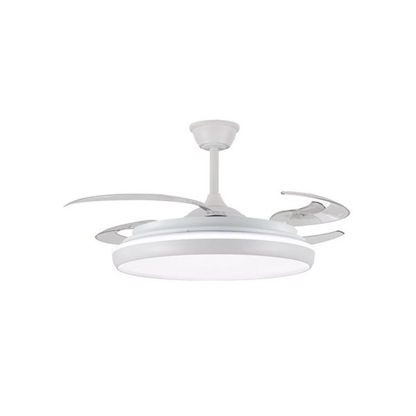 Ventilador LED aspas retráctiles CHARLY L 80W, 9000Lm CCT Dim Ø60cm