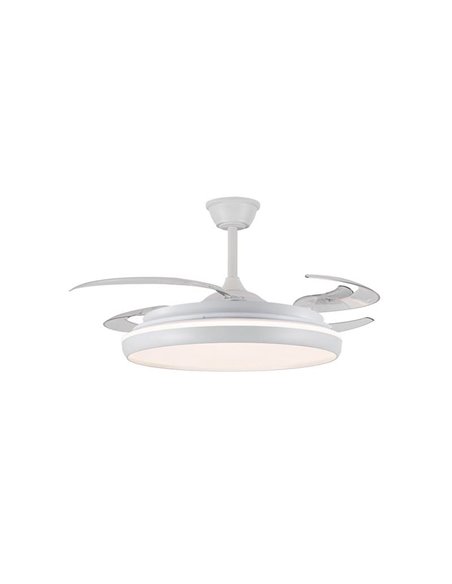 Ventilateur LED CHARLY L 80W à pales rétractables, 9000Lm CCT Dim Ø60cm
