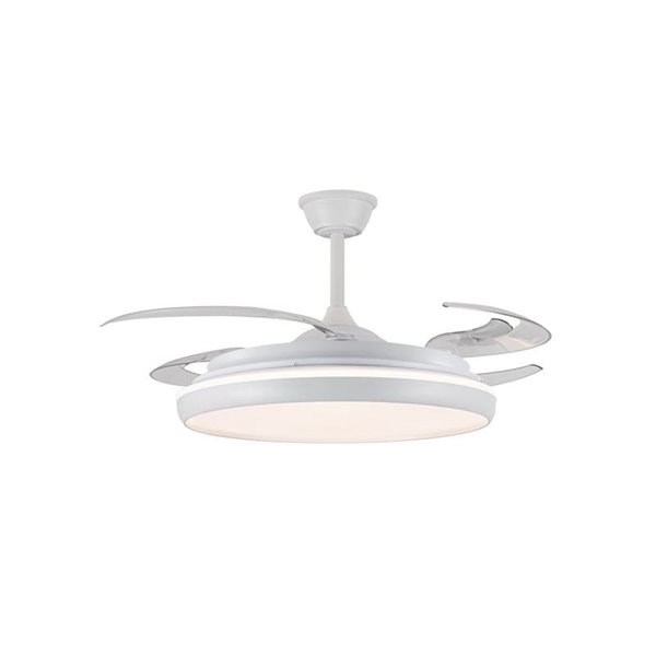 Ventilador LED CHARLY L 80W com pás retráteis, 9000Lm CCT Dim Ø60cm