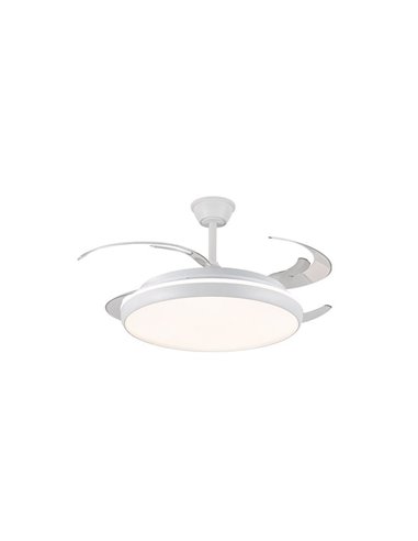 Ventilateur LED CHARLY L 80W à pales rétractables, 9000Lm CCT Dim Ø60cm