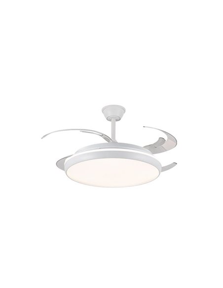 Ventilador LED aspas retráctiles CHARLY L 80W, 9000Lm CCT Dim Ø60cm