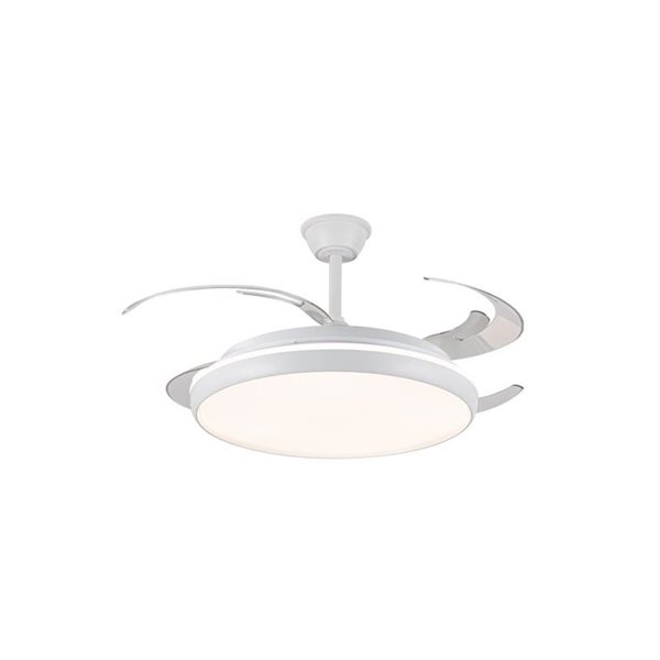Ventilador LED aspas retráctiles CHARLY L 80W, 9000Lm CCT Dim Ø60cm