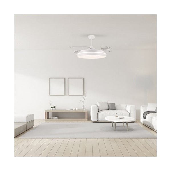 Ventilador LED CHARLY L 80W com pás retráteis, 9000Lm CCT Dim Ø60cm