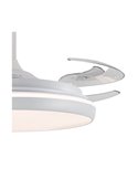 Ventilador LED aspas retráctiles CHARLY L 80W, 9000Lm CCT Dim Ø60cm