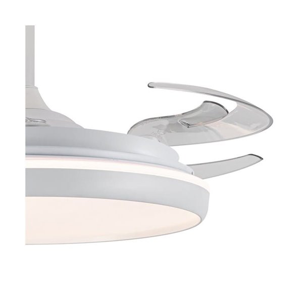 Ventilador LED aspas retráctiles CHARLY L 80W, 9000Lm CCT Dim Ø60cm