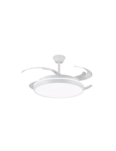 Ventilador LED aspas retráctiles CHARLY L 80W, 9000Lm CCT Dim Ø60cm