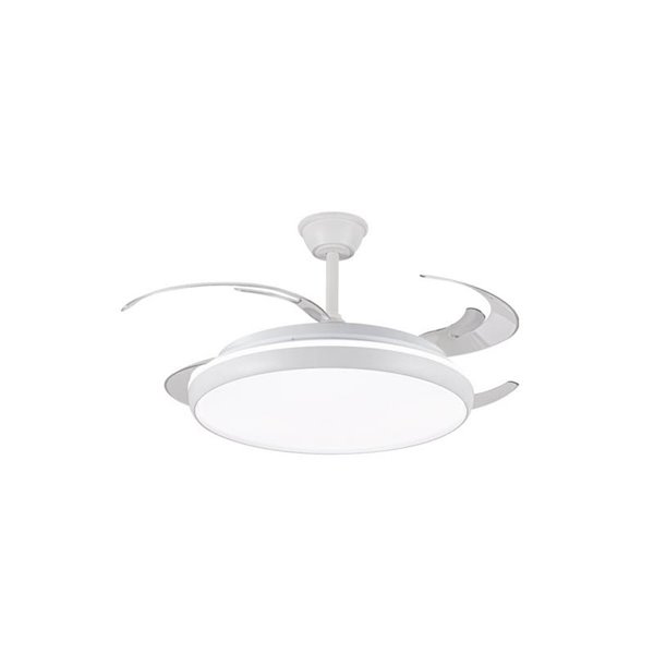 Ventilateur LED CHARLY L 80W à pales rétractables, 9000Lm CCT Dim Ø60cm