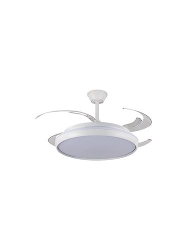 Ventilador LED aspas retráctiles CHARLY L 80W, 9000Lm CCT Dim Ø60cm