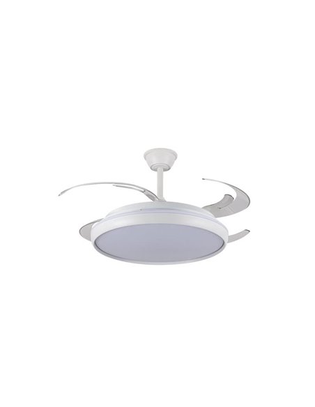 Ventilador LED aspas retráctiles CHARLY L 80W, 9000Lm CCT Dim Ø60cm