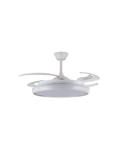 Ventilador LED aspas retráctiles CHARLY L 80W, 9000Lm CCT Dim Ø60cm