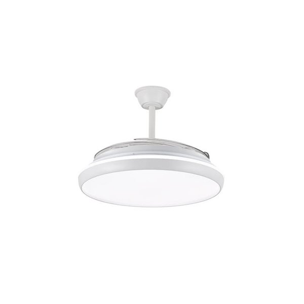 Ventilador LED aspas retráctiles CHARLY L 80W, 9000Lm CCT Dim Ø60cm