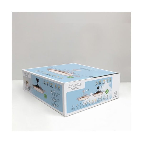 Ventilador LED de techo con aspas retráctiles CHIEF blanco, 36W 3600Lm CCT Dim