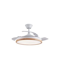 Ventilador LED de techo con aspas retráctiles CHIEF blanco, 36W 3600Lm CCT Dim