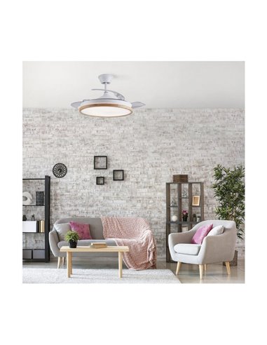 Ventilador LED de techo con aspas retráctiles CHIEF blanco, 36W 3600Lm CCT Dim