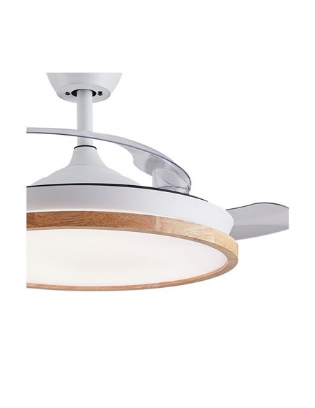 Ventilador LED de techo con aspas retráctiles CHIEF blanco, 36W 3600Lm CCT Dim