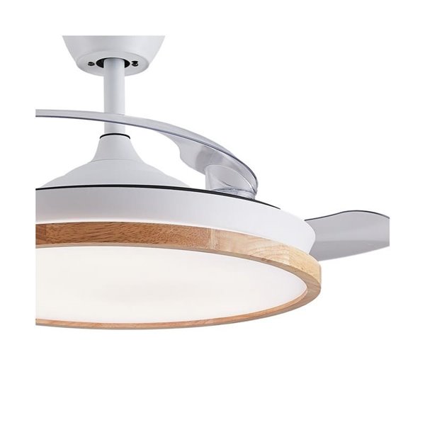 Ventilador LED de techo con aspas retráctiles CHIEF blanco, 36W 3600Lm CCT Dim