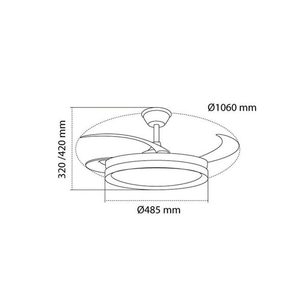Ventilador LED de techo con aspas retráctiles CHIEF blanco, 36W 3600Lm CCT Dim