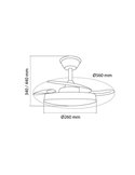 Ventilador de techo LED con aspas retráctiles HORNET, 32W 3195Lm CCT Dim