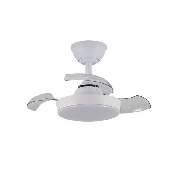 Ventilador de teto HORNET LED com pás retráteis, 32W 3195Lm CCT Dim