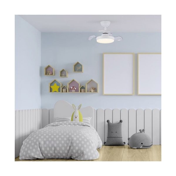 Ventilador de teto HORNET LED com pás retráteis, 32W 3195Lm CCT Dim