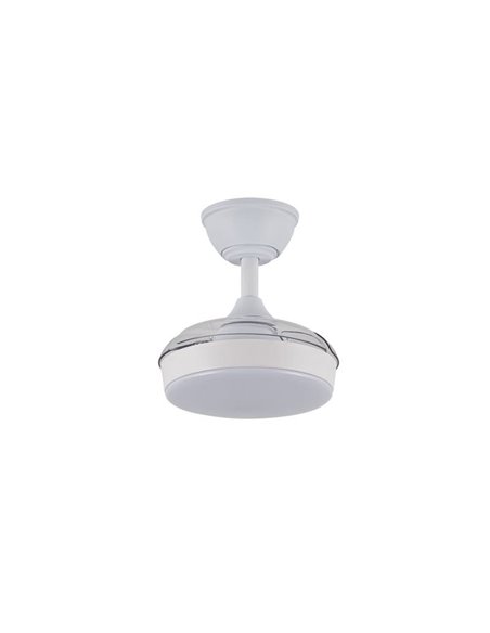 Ventilateur de plafond LED HORNET à pales rétractables, 32 W, 3 195 lm, CCT, intensité variable