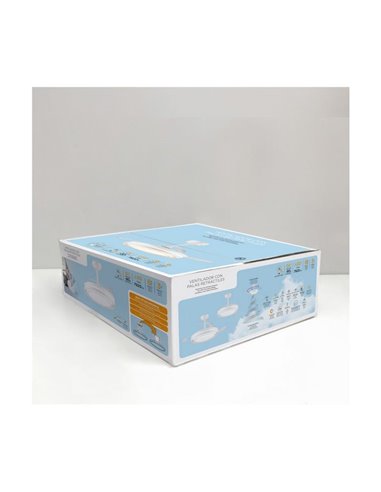 Ventilador de techo LED con aspas retráctiles NASOT, 72W 7920Lm CCT