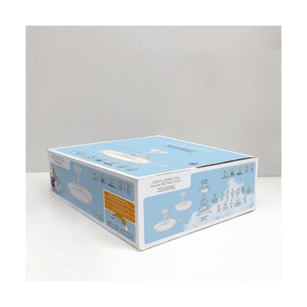 Ventilador de teto LED NASOT com lâminas retráteis, 72W 7920Lm CCT