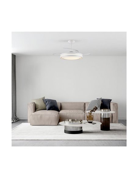 Ventilateur de plafond à LED NASOT avec pales rétractables, 72 W, 7 920 lm, CCT