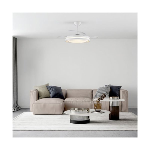 Ventilador de teto LED NASOT com lâminas retráteis, 72W 7920Lm CCT