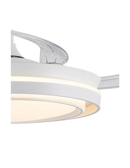 Ventilador de teto LED NASOT com lâminas retráteis, 72W 7920Lm CCT