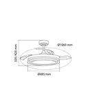 Ventilador LED aspas plegables TRIDENT, 72W 7920Lm CCT