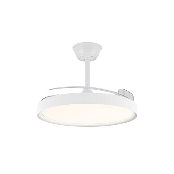 Ventilateur LED POLARIS à pales rétractables, blanc, 43 W 4 430 lm CCT Dim