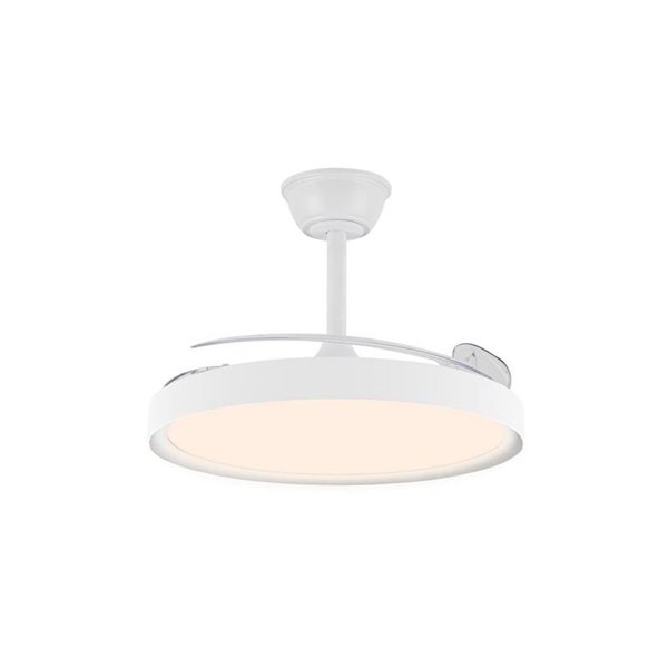 Ventilador LED con aspas retráctiles POLARIS blanco, 43W 4430Lm CCT Dim