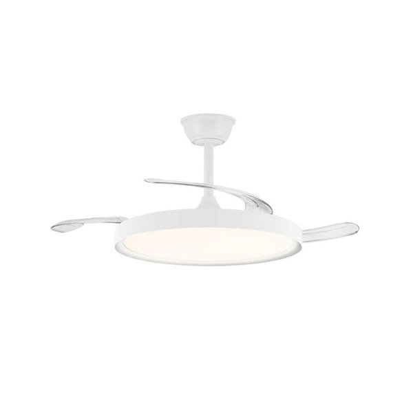 Ventilateur LED POLARIS à pales rétractables, blanc, 43 W 4 430 lm CCT Dim