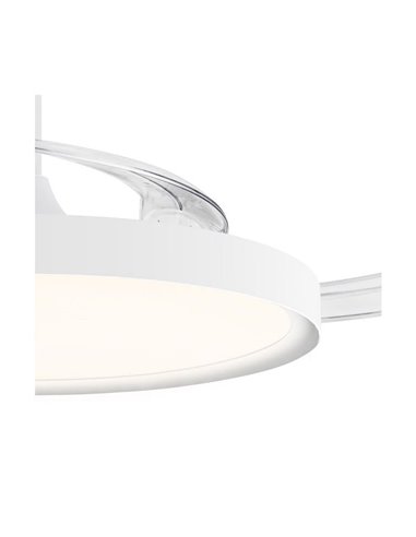 Ventilador LED con aspas retráctiles POLARIS blanco, 43W 4430Lm CCT Dim