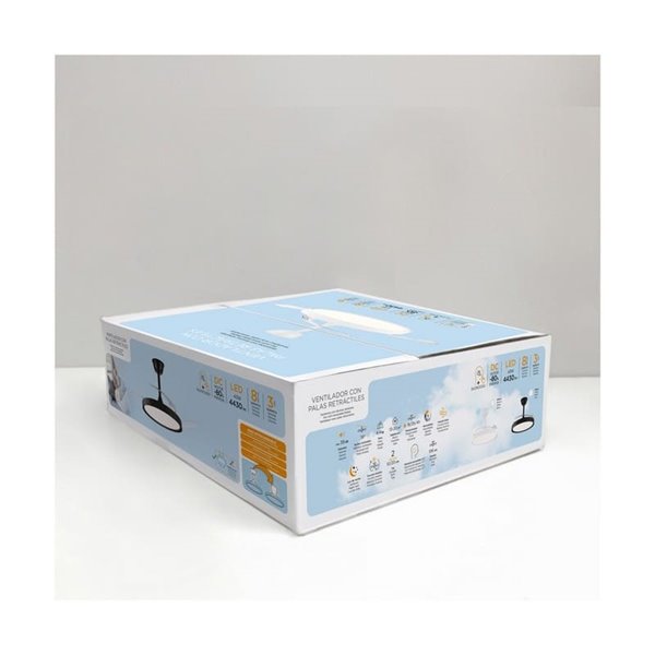 Ventilateur LED POLARIS à pales rétractables, noir, 43 W, 4 430 lm, CCT Dim