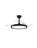 Ventilador LED con aspas retráctiles POLARIS negro, 43W 4430Lm CCT Dim