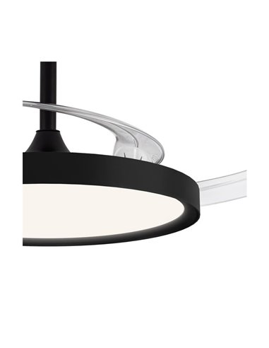 Ventilador LED con aspas retráctiles POLARIS negro, 43W 4430Lm CCT Dim