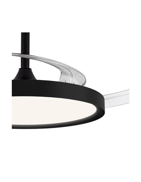 Ventilador LED con aspas retráctiles POLARIS negro, 43W 4430Lm CCT Dim