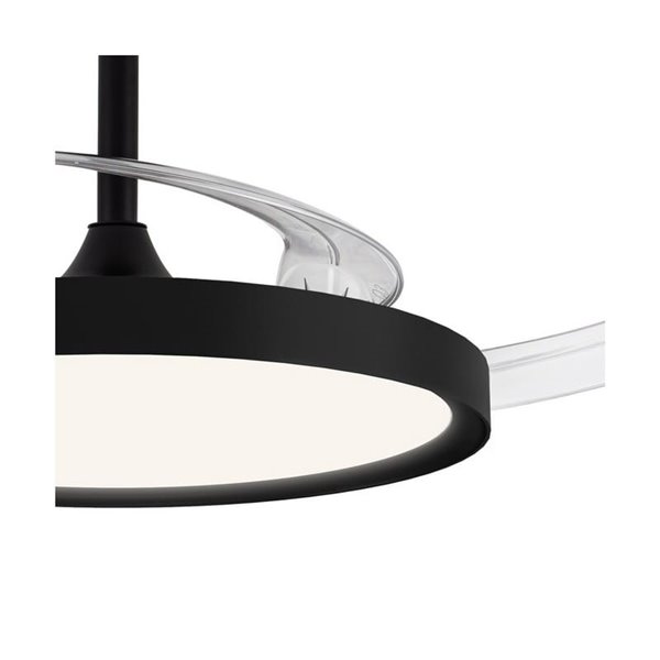 Ventilador LED con aspas retráctiles POLARIS negro, 43W 4430Lm CCT Dim