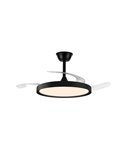 Ventilador LED con aspas retráctiles POLARIS negro, 43W 4430Lm CCT Dim