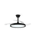 Ventilador LED con aspas retráctiles POLARIS negro, 43W 4430Lm CCT Dim