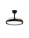 Ventilador LED con aspas retráctiles POLARIS negro, 43W 4430Lm CCT Dim