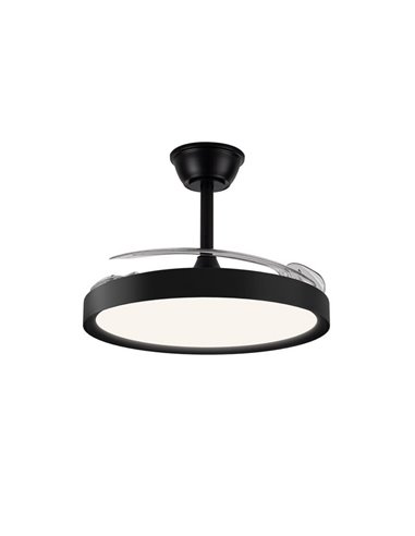 Ventilador LED con aspas retráctiles POLARIS negro, 43W 4430Lm CCT Dim