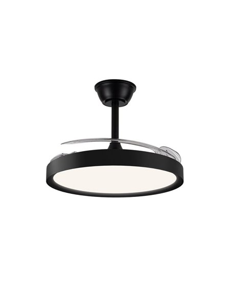 Ventilador LED con aspas retráctiles POLARIS negro, 43W 4430Lm CCT Dim