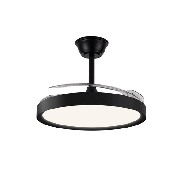 Ventilateur LED POLARIS à pales rétractables, noir, 43 W, 4 430 lm, CCT Dim