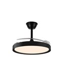 Ventilador LED con aspas retráctiles POLARIS negro, 43W 4430Lm CCT Dim
