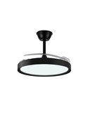 Ventilador LED con aspas retráctiles POLARIS negro, 43W 4430Lm CCT Dim